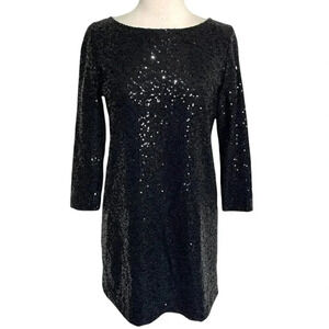 Tahari‎ XS Black full sequined long sleeve dress